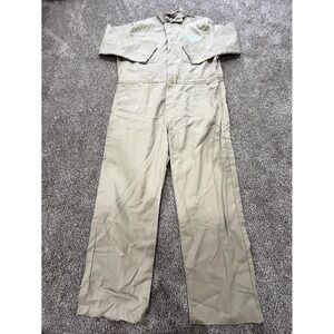 Armorex by UniFirst GE General Electric FR Coveralls Mens 50-RG Khaki Cotton